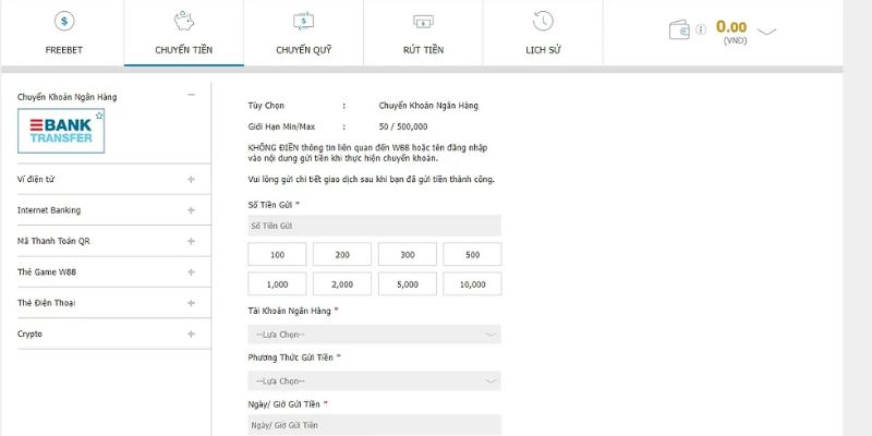 Lưu ý trong thời gian nạp rút / tiền