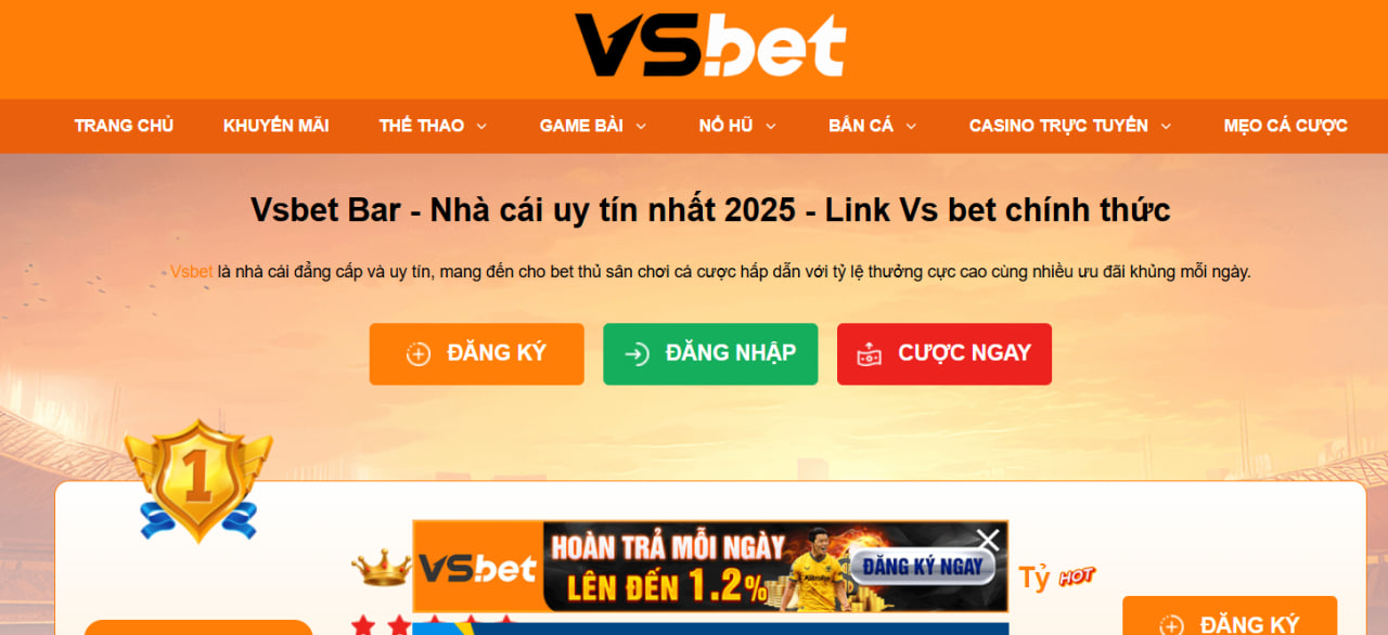 VSBET nổi bật trong danh sách 5 nhà cái tài xỉu online uy tín